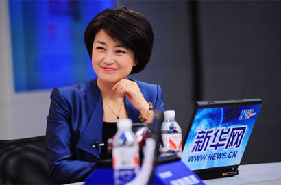 主持人苑茵子在访谈现场