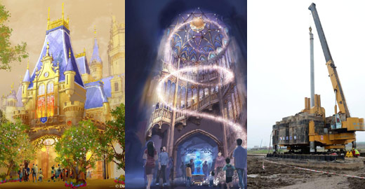 上海迪士尼乐园奇幻童话城堡建造启动