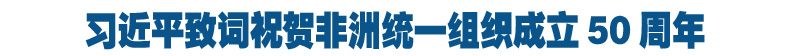 庆祝非洲统一组织成立５０周年非盟特别峰会召开 习近平主席致贺词