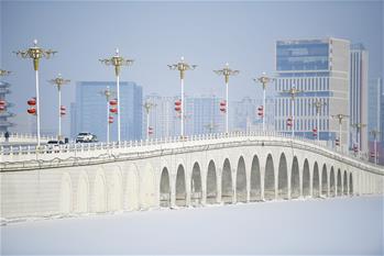 塞上湖城 银装素裹