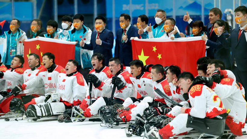殘奧冰球中國隊獲銅牌