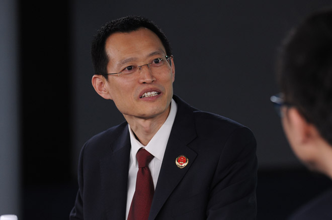 张本才在访谈现场