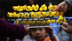 雞年&ldquo;萌雞&rdquo;頭飾受重慶民眾青睞