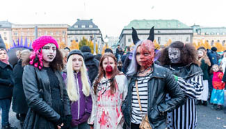 Halloween parade held in Stockholm