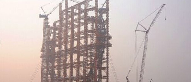 潍坊滨海区百米摩天轮雏形初现