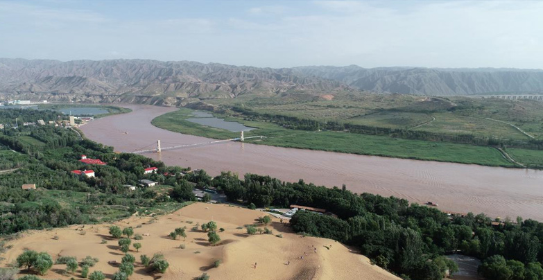 俯瞰沙坡头景区