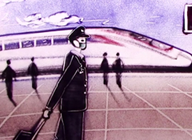 沙画故事：泪目！站台上的小团圆