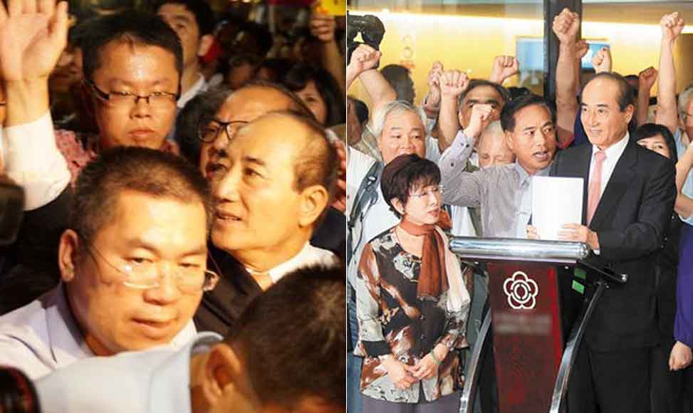 王金平返台机场记者会场面热烈