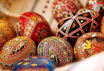 波兰色彩斑斓的复活节彩蛋