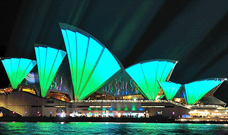 惊艳！悉尼灯光节 光影交织绚丽多彩