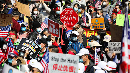 美国：多地继续举行“反仇视亚裔”集会