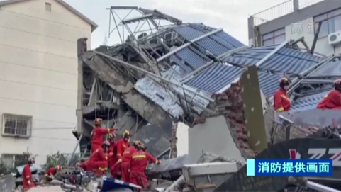 江蘇蘇州：一酒店輔房發生坍塌 目前14人獲救