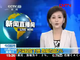 沪深股指下挫 跌幅均超2%