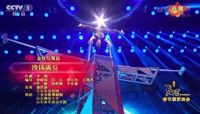 春晚揭秘:2018春晚杂技《沙场砺兵》八米高台
