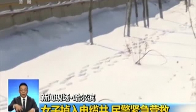 哈尔滨：女子掉入电缆井 民警紧急营救