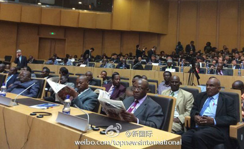 李克强即将在非盟总部发表演讲，请柬&ldquo;一柬难求&rdquo;。图片来源：&ldquo;新国际&rdquo;微博。