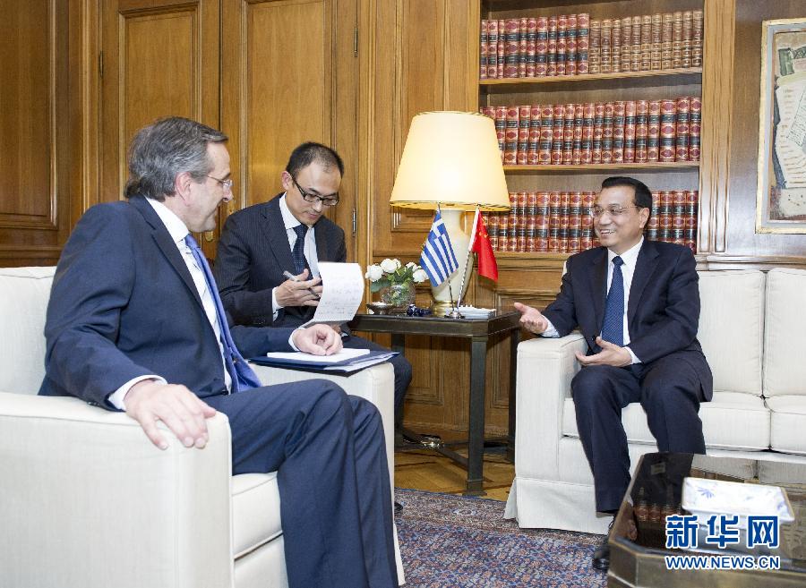 6月19日,国务院总理李克强在雅典同希腊总理萨马拉斯举行会谈。新华社记者 王晔 摄 6月19日,国务院总理李克强在雅典同希腊总理萨马拉斯举行会谈。新华社记者 王晔 摄