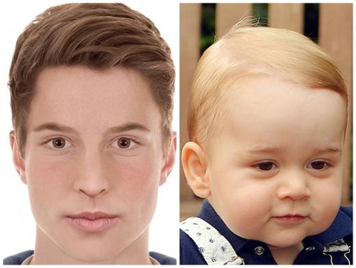 设计师合成乔治小王子18岁照片相貌似父母（图）