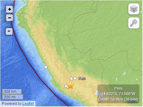 秘鲁南部发生7级地震恐引发局部破坏性海啸