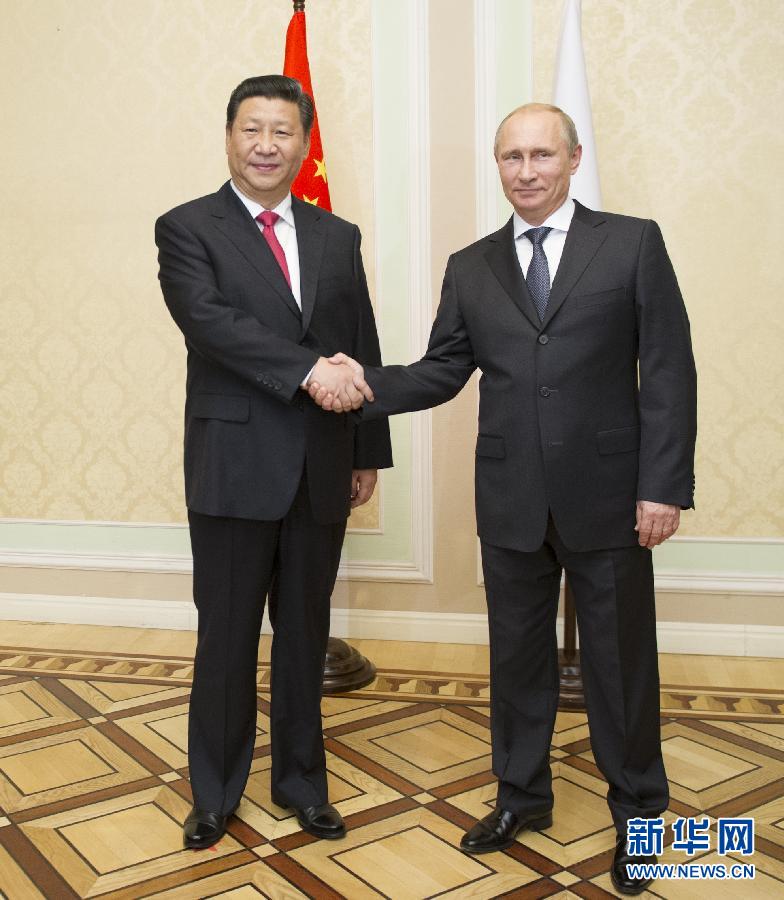 9月11日，中国国家主席习近平在塔吉克斯坦首都杜尚别会见俄罗斯总统普京。 新华社记者 谢环驰 摄 