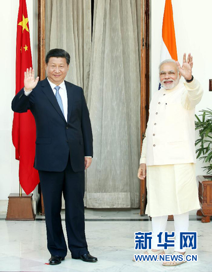 9月18日，国家主席习近平在新德里同印度总理莫迪举行会谈。新华社记者 姚大伟 摄