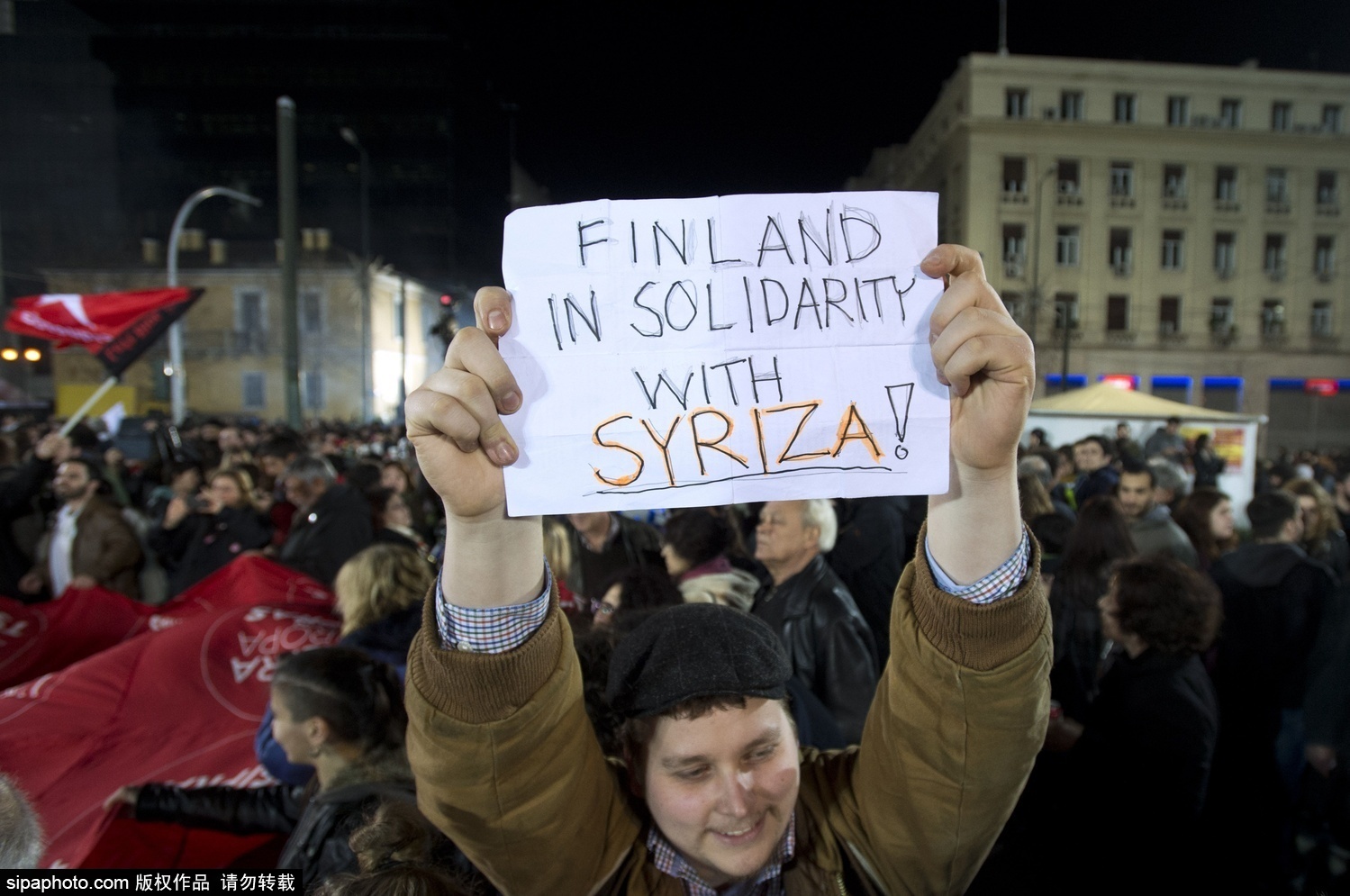 希腊激进左翼联盟大选获胜 齐普拉斯发表胜利演说