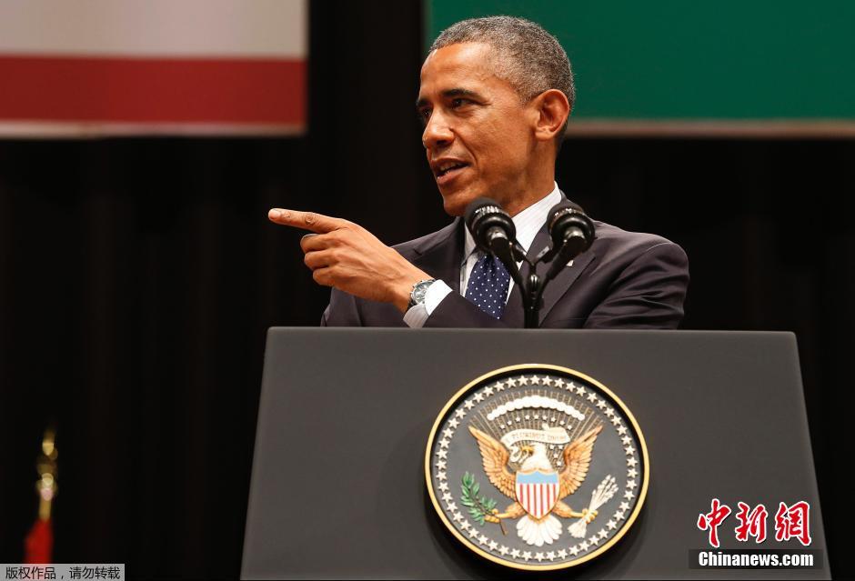 奥巴马在印度发表演讲 深受当地民众欢迎