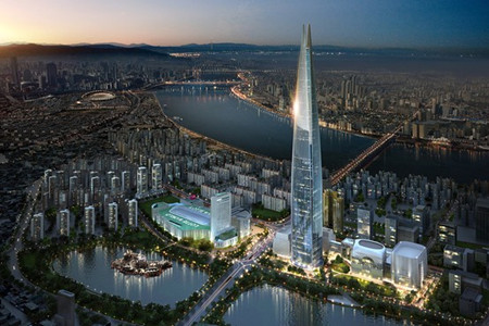 韩第一高楼兴建工程顺利进行楼层已超过100层