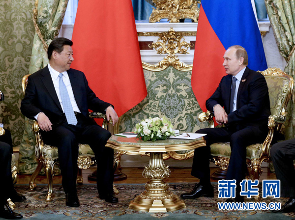 5月8日，國家主席習近平在莫斯科克裏姆林宮同俄羅斯總統普京舉行會談。 新華社記者 馬佔成 攝