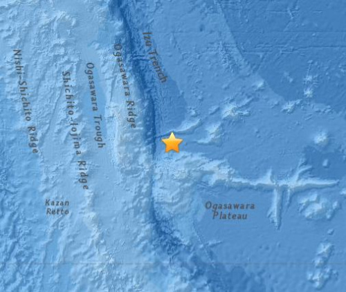 日本小笠原群岛附近海域发生5.3级地震（图）