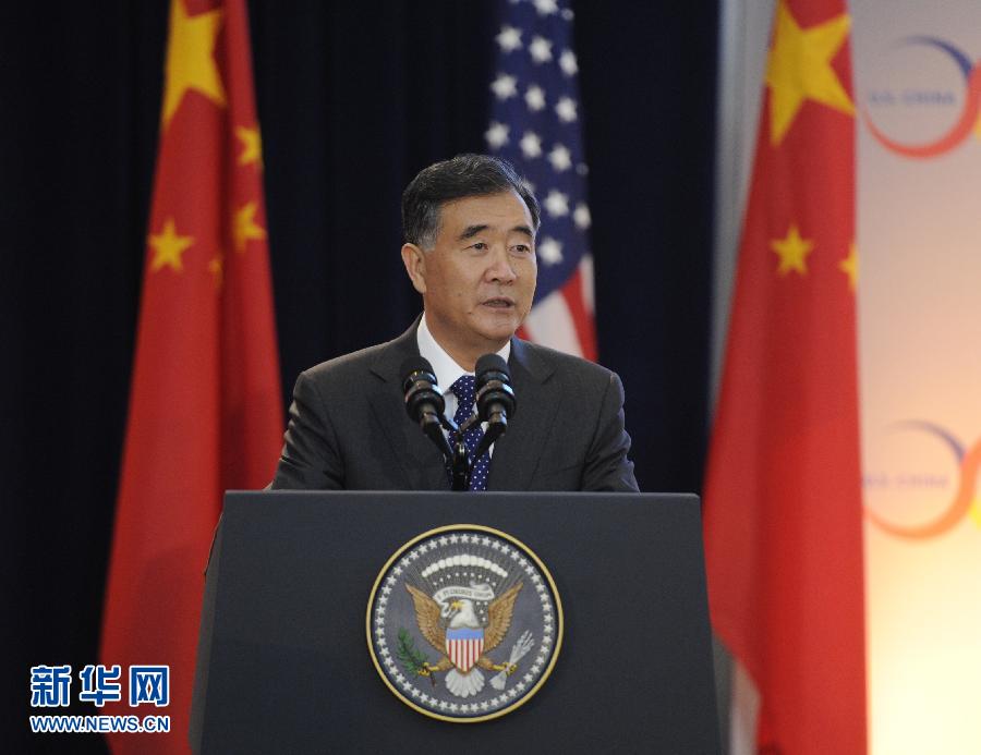  6月23日，在美国首都华盛顿，中国国务院副总理汪洋在联合开幕式上讲话。当日，第七轮中美战略与经济对话、第六轮中美人文交流高层磋商在美国首都华盛顿揭幕。 新华社记者鲍丹丹摄