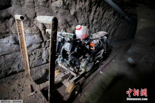 墨西哥毒枭从监狱越狱,图为其逃跑所用的隧道。