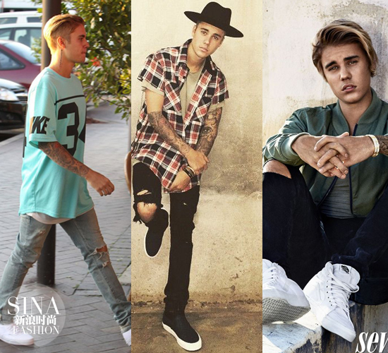 贾斯汀-比伯(Justin Bieber)私下经常穿破洞牛仔裤