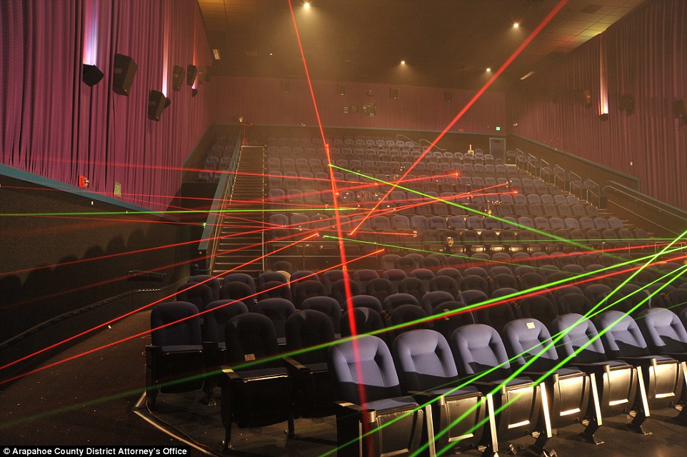激光呈现美电影院枪击案子弹路径