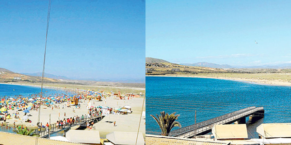 沙滩索柯斯遭遇海啸前后对比照片。(网页截图)