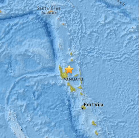 瓦努阿图发生7.1级地震震源深度127公里（图）