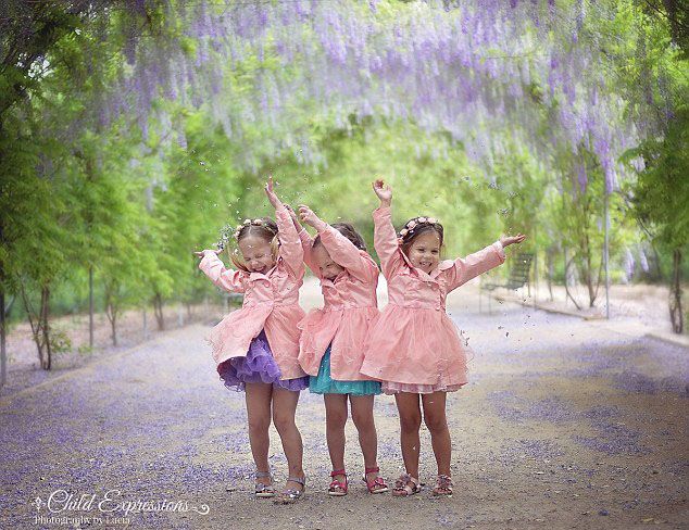 母亲拍三胞胎女儿童趣萌照暖化人心