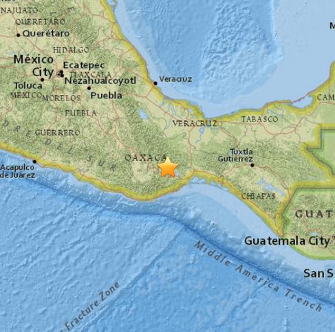 墨西哥发生5.0级地震震源深度57.6公里（图）