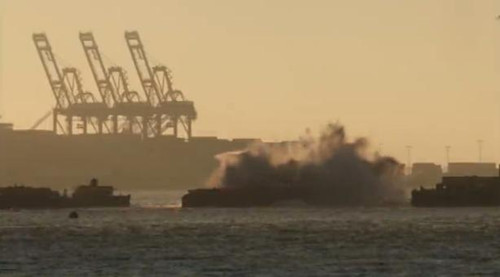 美国旧金山海湾大桥东段旧桥爆破拆除(图)