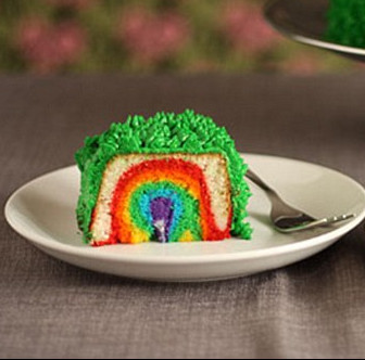 截面呈现彩虹状的&ldquo;隐心&rdquo;蛋糕。