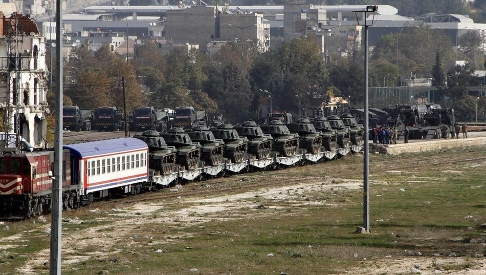 土耳其急向土叙边境增兵 大批坦克塞满军列