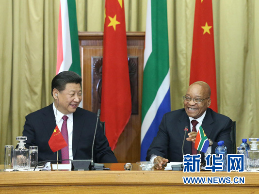 12月2日，国家主席习近平在比勒陀利亚同南非总统祖马举行会谈。 新华社记者 庞兴雷 摄