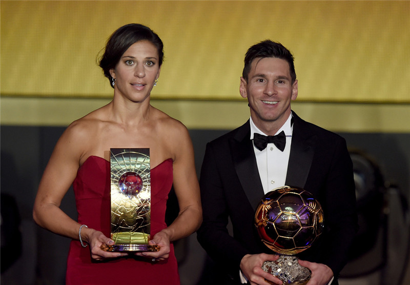2015国际足联金球奖：梅西五次夺魁创历史