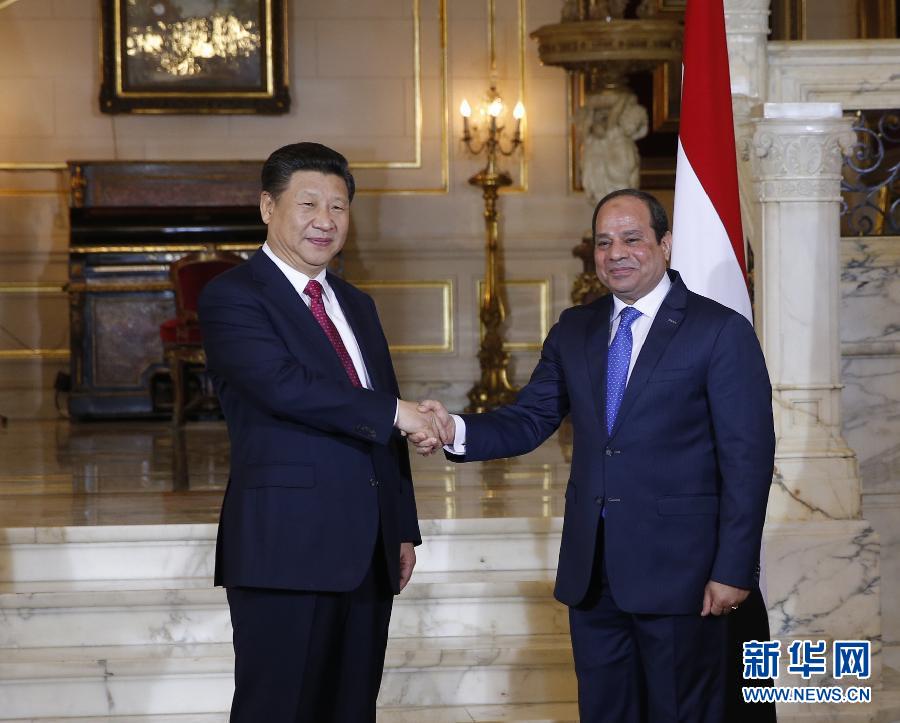 1月21日，国家主席习近平在开罗库巴宫同埃及总统塞西举行会谈。新华社记者 鞠鹏 摄