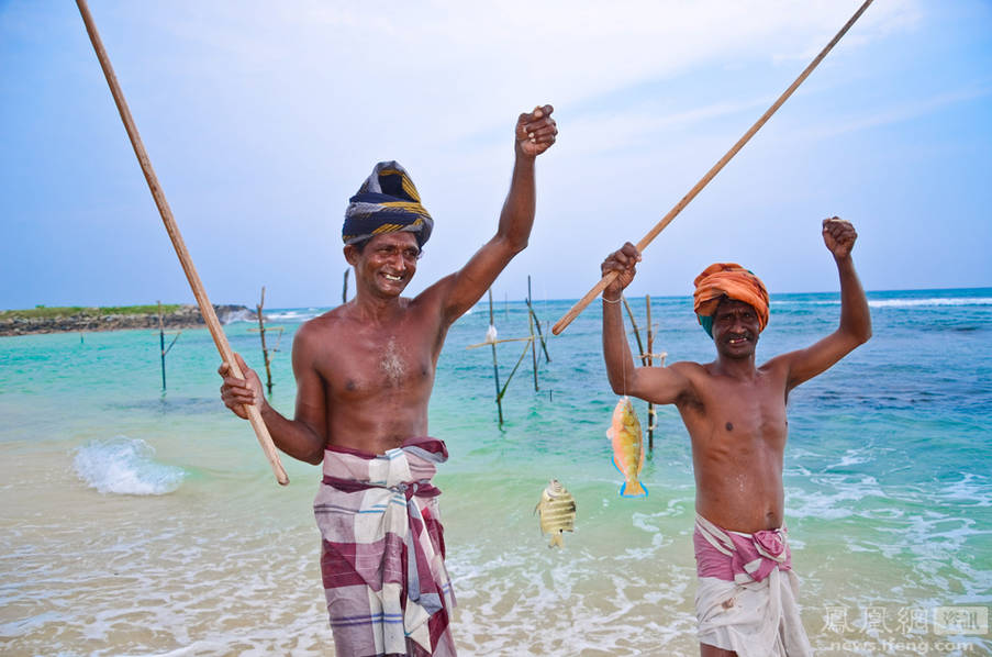 斯里兰卡的高跷捕鱼