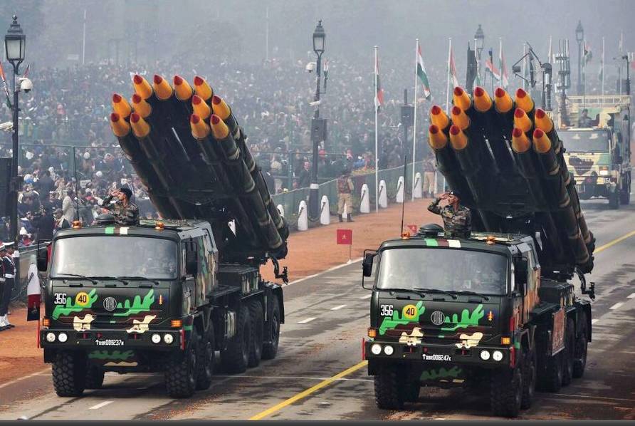 印度阅兵现场 奥朗德与莫迪共同观看