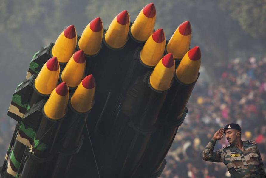 印度阅兵现场 奥朗德与莫迪共同观看