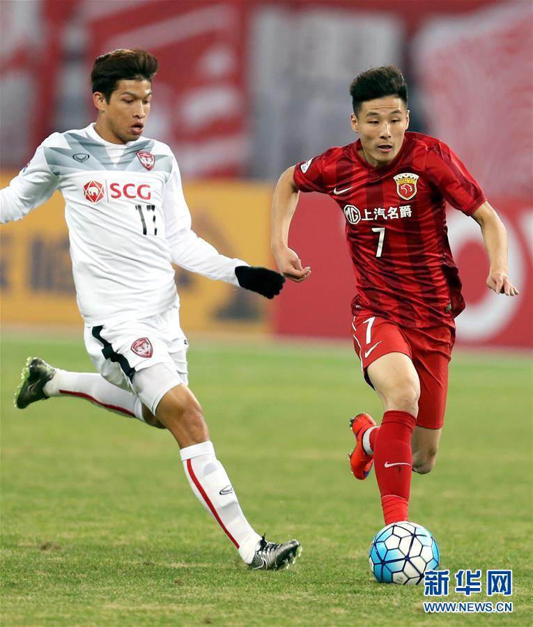 （体育）（6）足球&mdash;&mdash;亚冠资格赛：上海上港对阵泰国蒙通联队