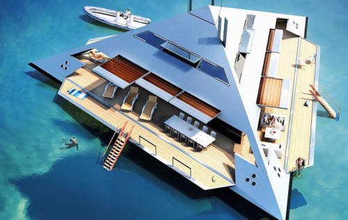 建筑师设计&ldquo;金字塔&rdquo;豪华游艇 &ldquo;悬浮&rdquo;海面(图)