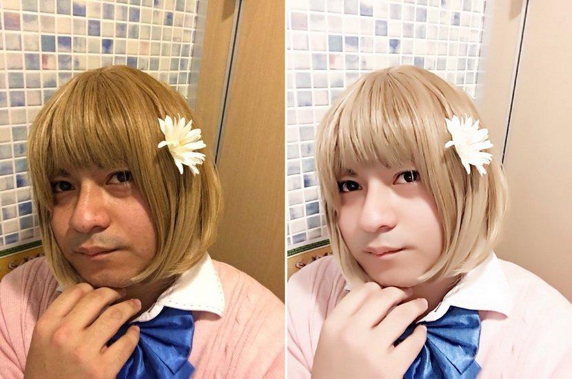 日本男网友学生装自拍称看破伪装 女生PS还击